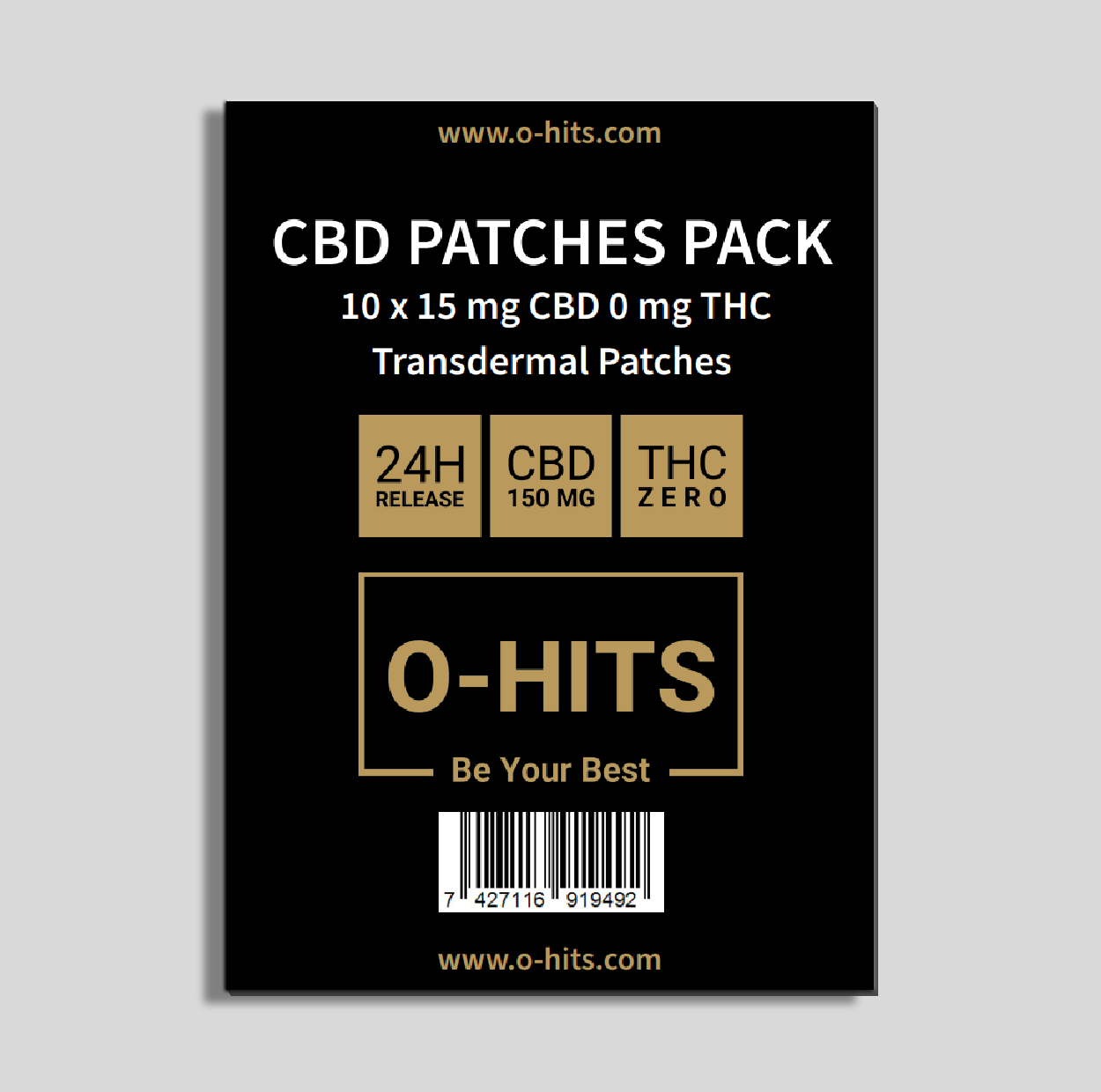 150mg CBD | 10 PATCHES | 10 x 15mg CBD 0mg THC premium best CBD patches shop online O-Hits #1 online CBD shop
