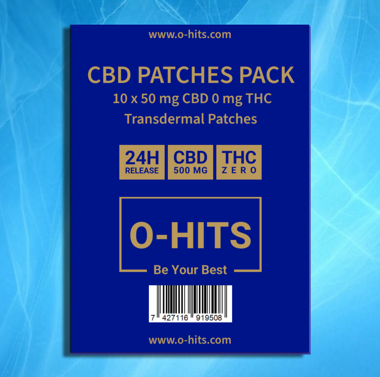 500mg CBD 10 PATCHES 10 x 50mg CBD 0mg THC highest quality CBD patches buy online now best CBD shop O-Hits