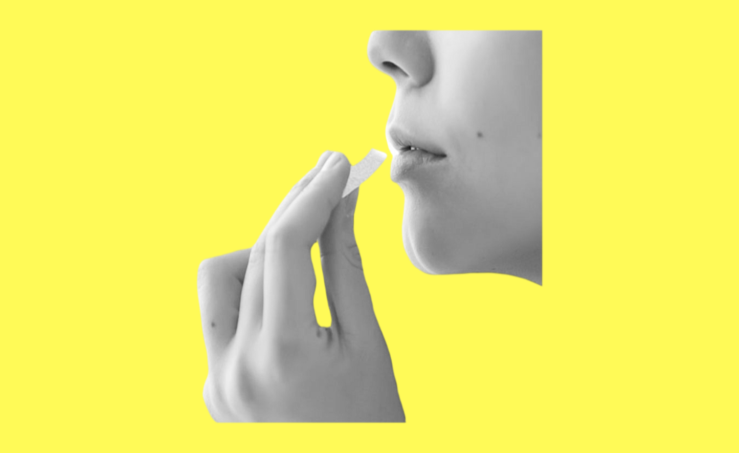 CBD Citrus Strip put under tongue or between check and gum, easy to use. Strip 20mg CBD and 0mg THC shop online O-Hits