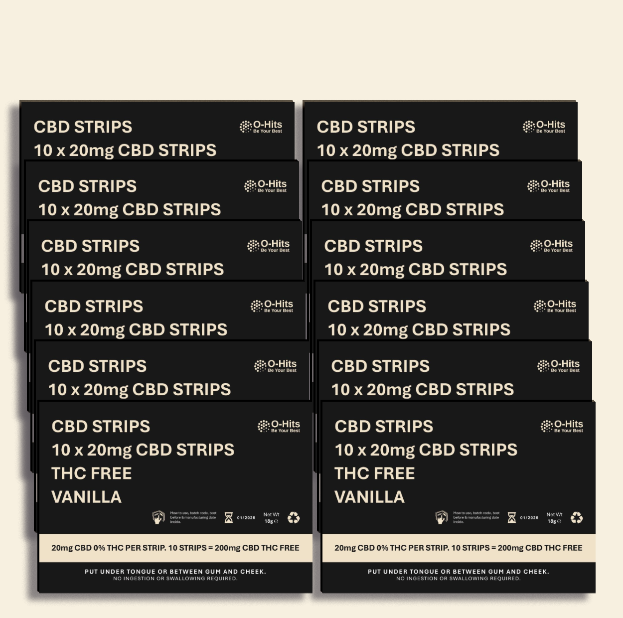 CBD VANILLA STRIPS | 2400mg CBD | 12 PACKS | FREE DELIVERY BEST CBD STRIPS ONLINE