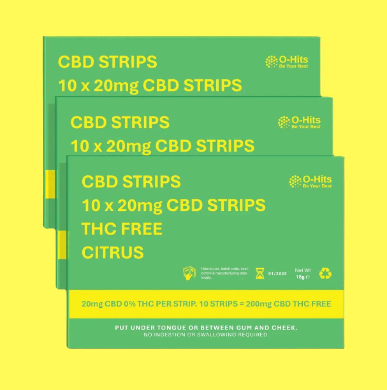Citrus  CBD 3 pack Bundle 600 mg CBD THC Free discounted bundle price shop online O-Hits