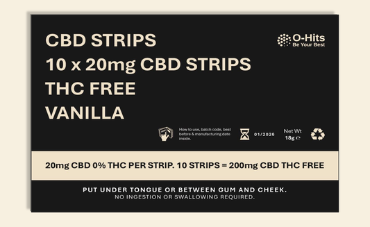 Vanilla CBD strips pack 200 mg CBD THC Free 10 strips shop online buy now O-Hits